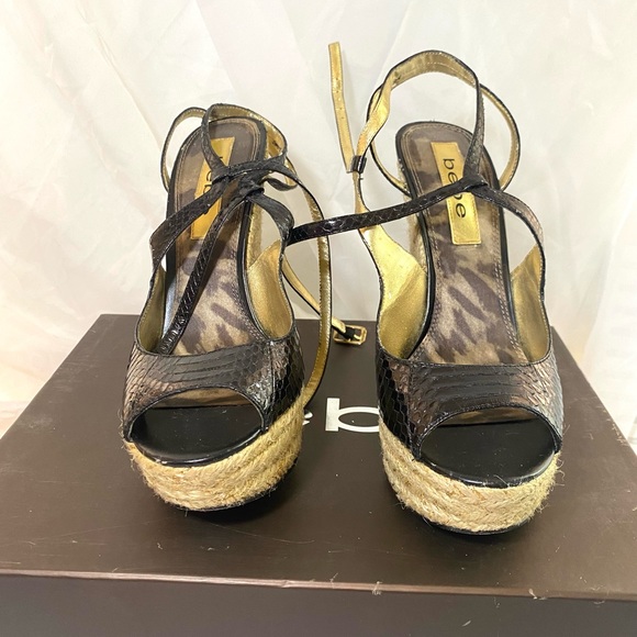 Black bebe wedges - Picture 3 of 6